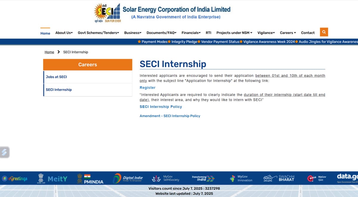 SECI Internship 2025; Check Eligibility, Stipend, and Other Benefits